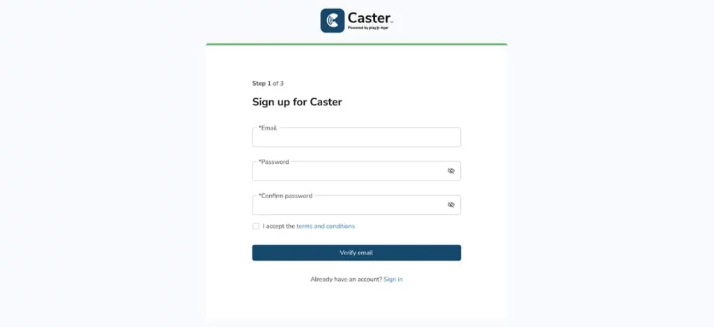 Promote Music Sign Up Caster