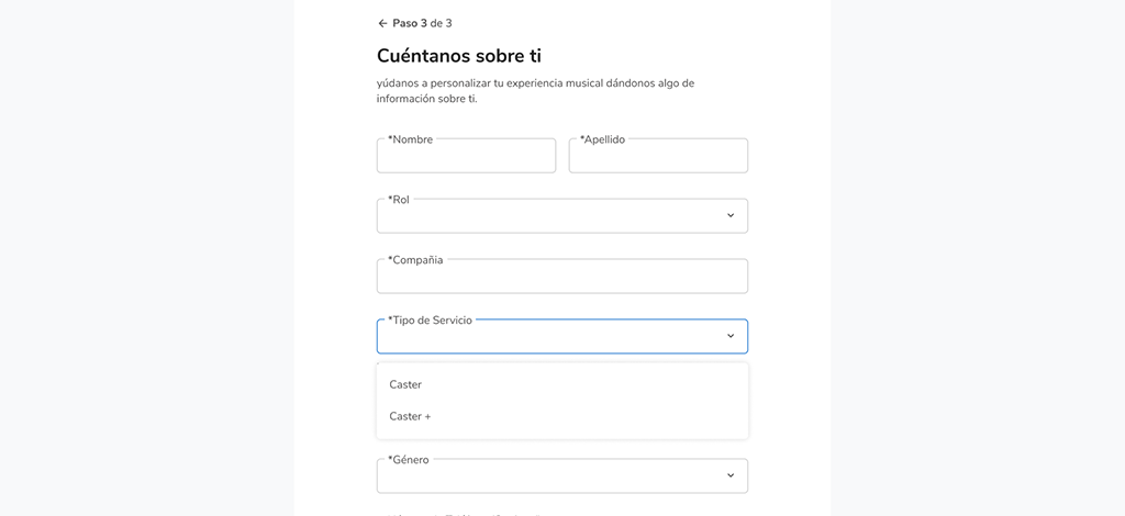 Caster Iniciar Sesion