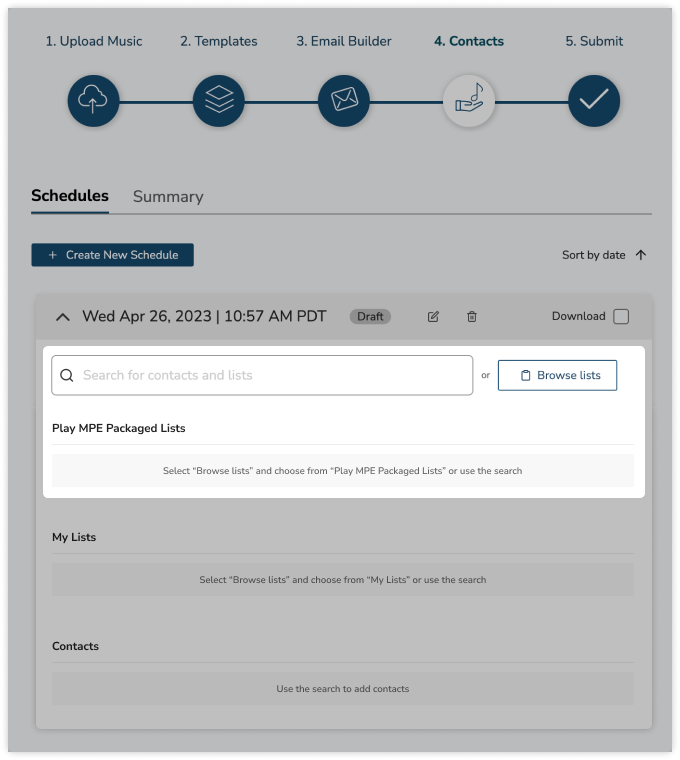 Packaged Lists menu has been updated