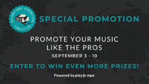 Enter the International Songwriting Competition for a chance to win Prizes from Play MPE Play MPE is excited to once again team up with the International Songwriting Competition (ISC) as an official prize partner! We’re thrilled to announce another round of our special collaboration - the Promote Your Music Like the Pros special promotion which gives artists even more chances to win big with Play MPE. When you participate, your song will not only be considered for this special promotion but also automatically entered into ISC’s main competition. Submit as many songs as you’d like and boost your chances! In addition to ISC’s main massive prize pool – over $200,000 in cash and prizes – entrants of Promote Your Music Like the Pros could also win bonus music promotion and radio tracking packages from Play MPE! This special promotion is only open from September 3–10, so be sure to enter your songs before the deadline! Promote Your Music Like the Pros Prize Packages Grand Prize Winner: Music Promotion Package: International Bundle + Global Music Supervisors + Global Bloggers MTR Radio Tracking for 3 months for one single Two Runners-Up: Promotion Packages: 2 US Radio Formats MTR Radio Tracking for 1 month for one single Learn more about the complete prize list for ISC 2025 at songwritingcompetition.com/prizes. Your Song Heard by Music Industry Leaders ISC 2025 is judged by an incredible lineup of legendary artists, comedians, and industry executives. This year’s panel includes Jason Mraz, Nancy Wilson (Heart), Tom Waits, Fetty Wap, Elle King, Daniel Glass (Glassnote Records), Txema Rosique (Sony Music Latin), John Doelp (Columbia Records), and many more! For full ISC details, visit the official ISC website. To view the full list of judges head here. Amplify Your Reach with Play MPE Whether or not you win, Play MPE makes it possible to promote and track your music with ease and be heard by even more industry decision makers. With Caster, you can distribute directly to verified radio programmers, music supervisors, journalists, and bloggers worldwide. Plus, every Caster account automatically qualifies for 10% off MTR Radio Tracking plans, so you can monitor your spins across North America, and measure your impact. Promote your music like the pros. Be heard by industry tastemakers. Track your radio airplay. Win Prizes and Promote Your Music Like the Pros